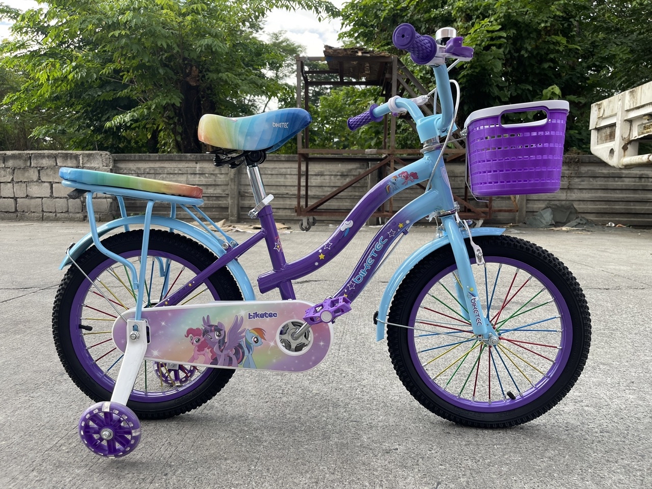 available kids bike for girls kids size 16 rainbow color