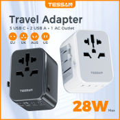TESSAN Universal Travel Adapter with 5 USB Ports