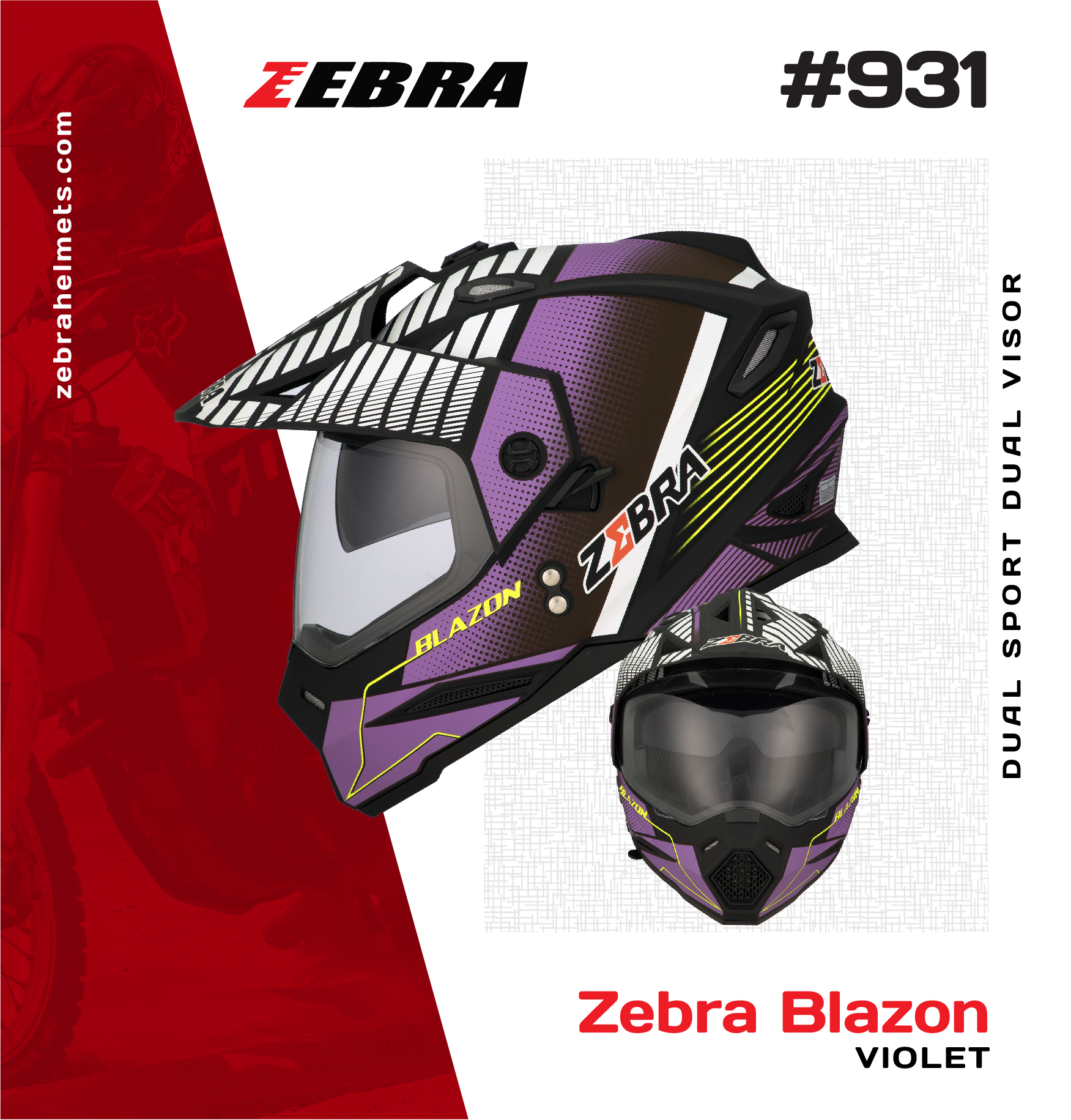 Zebra Helmet Original Motorcycle full 