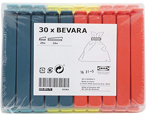 BEVARA Sealing clip, set of 30, mixed colours/mixed sizes Lazada PH