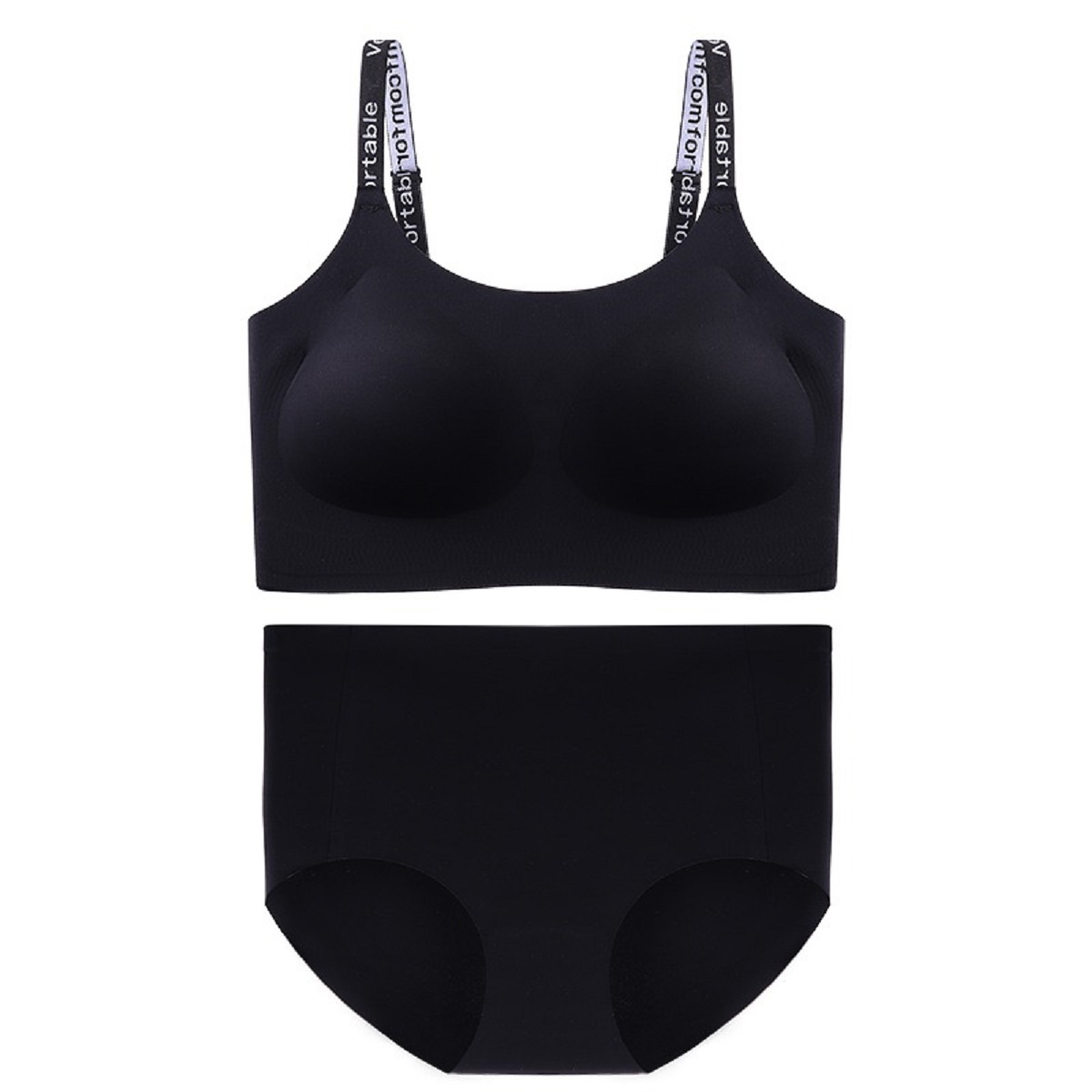 Motovita Japanese Fitness Yoga Sets Sports Underwear Set Wireless Bra Panty Seamless Fashion Letter Shoulder Straps Beautiful Back Women's Bra - Image 3