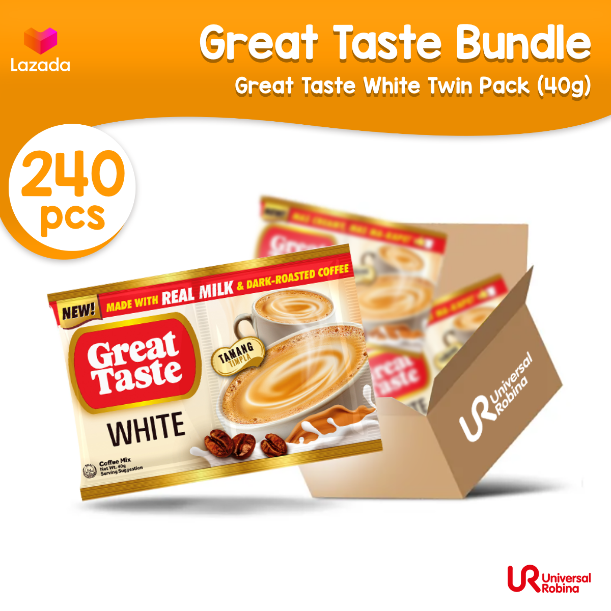 3 x Great Taste White 3-in-1 Twin Pack (50g x 10) 50G Sachet
