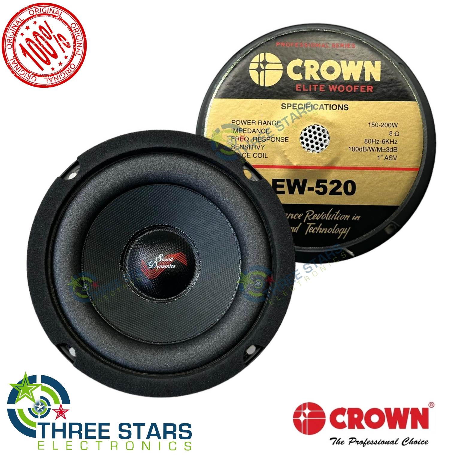 Crown woofer hot sale speaker