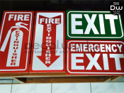 Reflective Emergency Exit Sign Fire Extinguisher Safety Sign in 3mm sintra honeycomb Reflectorize