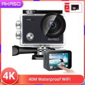 AKASO V50X 4K Action Camera with Remote Control and Accessories