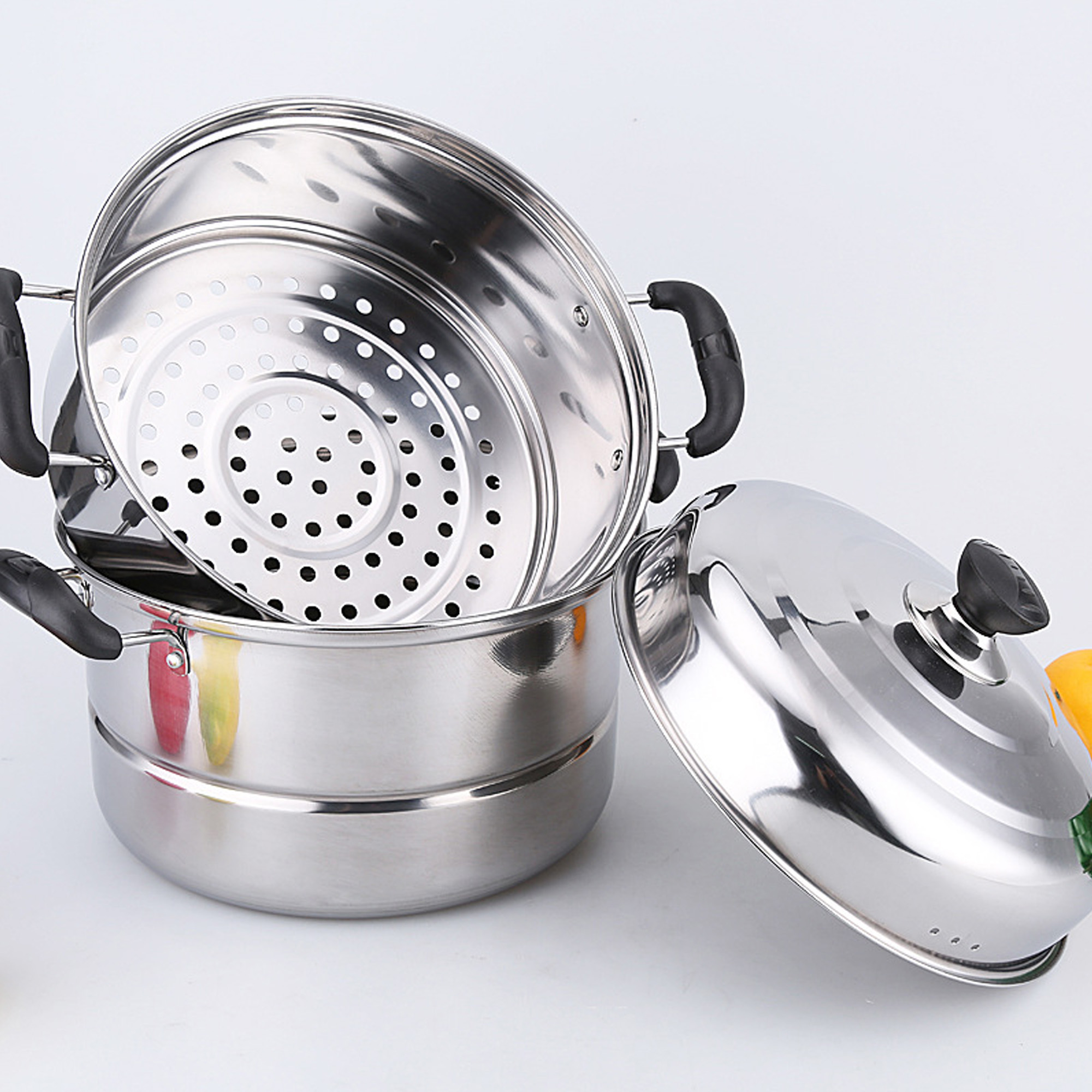 Multi-functional Stainless Steel Steamer Cookware, 26cm Diameter 