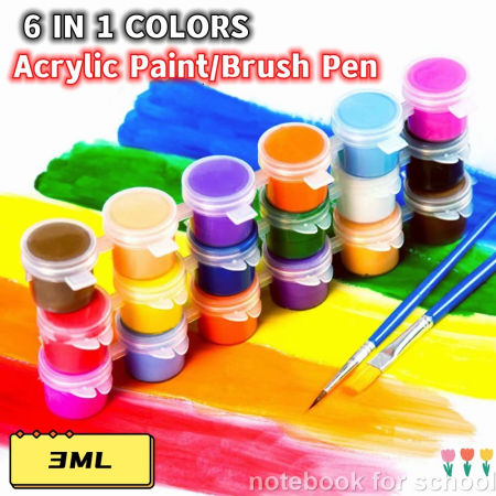 6 Colors Acrylic Paint Pen Set for Kids Art Supplies