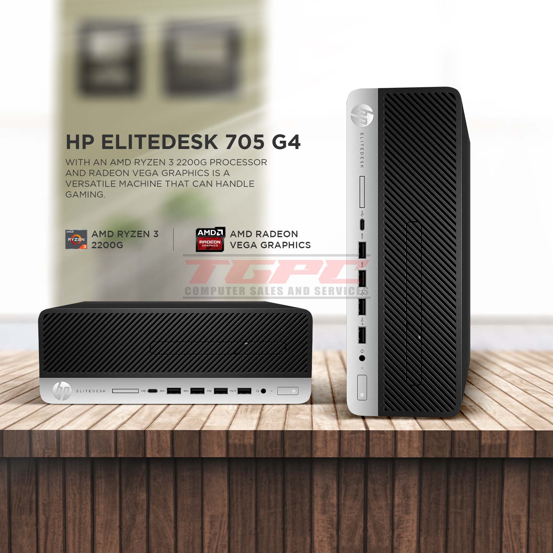 HP EliteDesk 705 G4 Ryzen 3 2200G 8gb RAM 120GB SSD Sata
