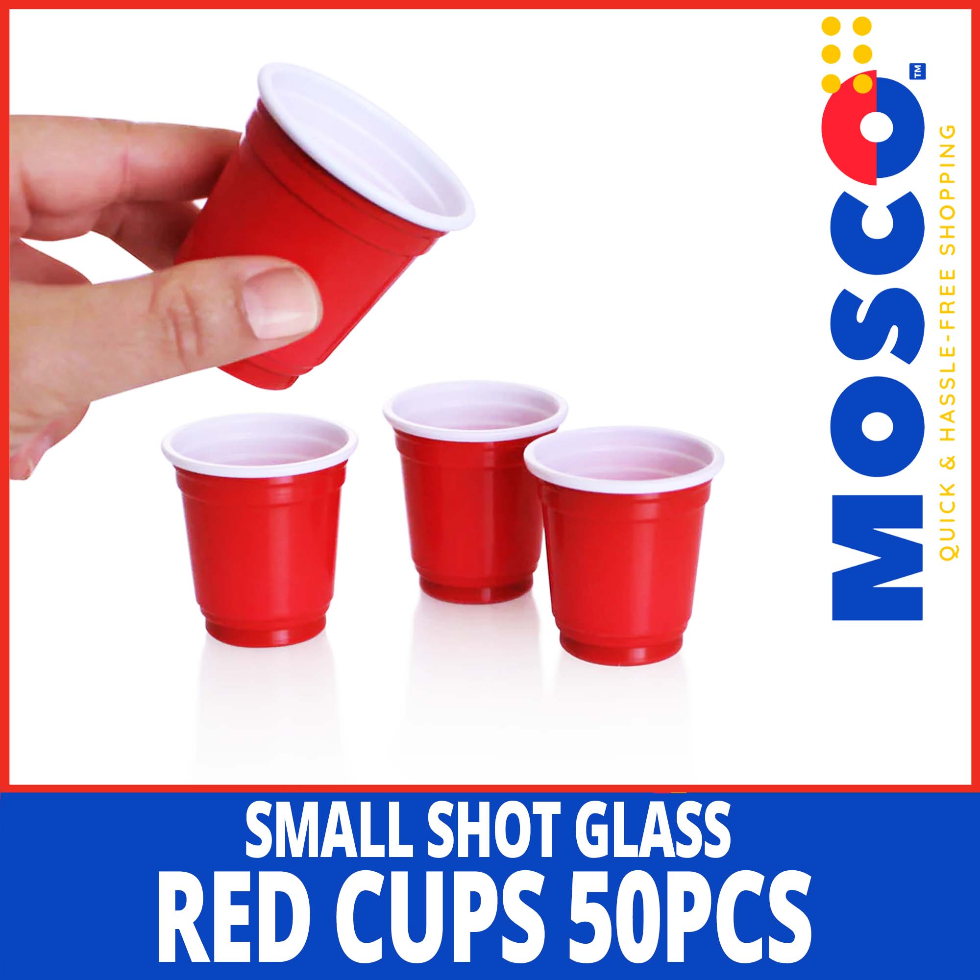 Set of 1-Mini Red Plastic Solo Cups, 20-ct. Bonus Packs Comfy Package [20  Count] 2 oz. Mini Plastic Shot Glasses - Red Disposable Jello Shot Cups 