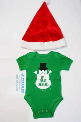 CUSTOMIZED BABY ONESIES -MY FIRST CHRISTMAS (SNOWMAN) - With baby name (2)