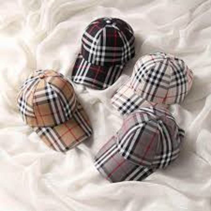 checkered baseball cap