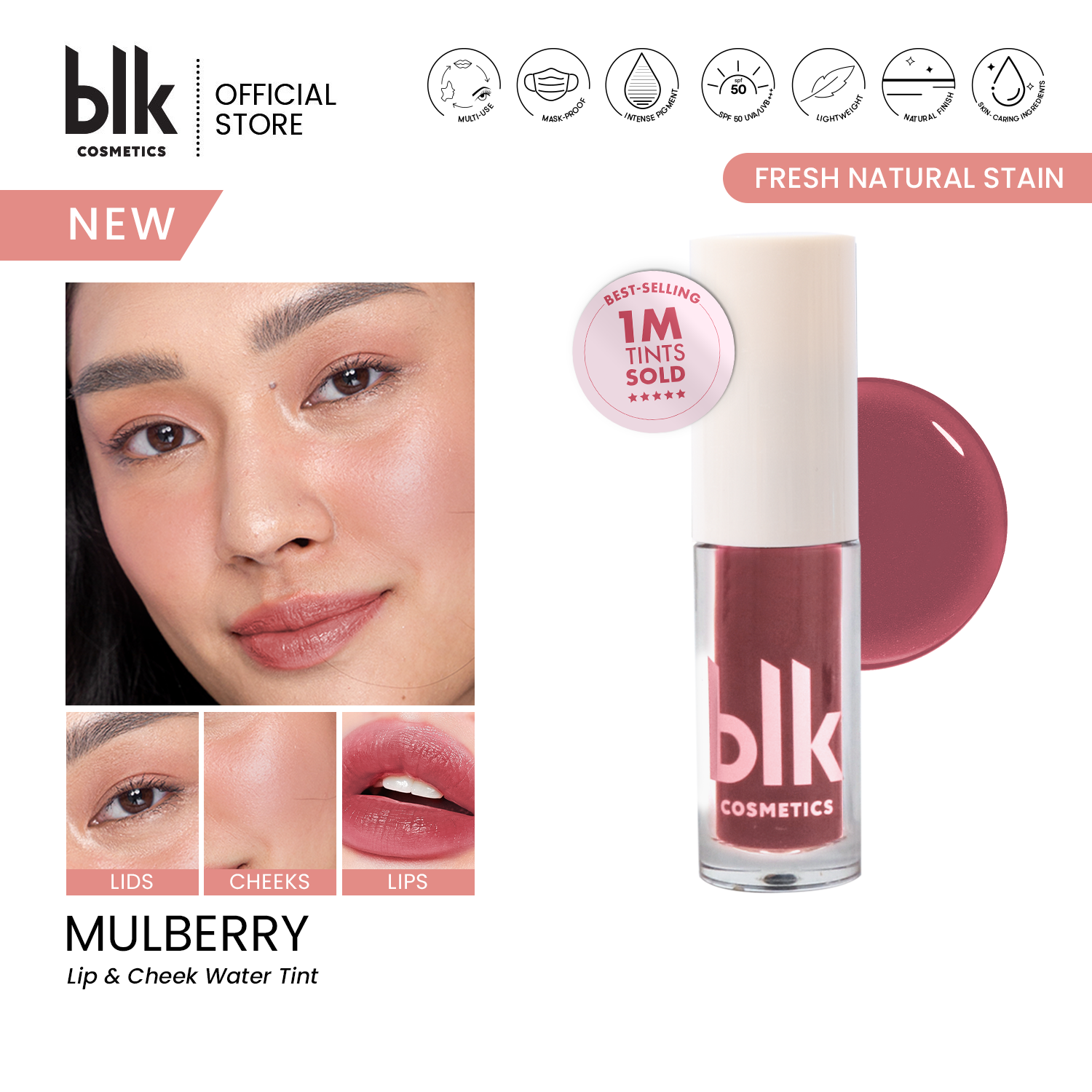 Discount on BLK Cosmetics  shoes - SKU: blk cosmetics fresh lip and cheek water tint mulberry