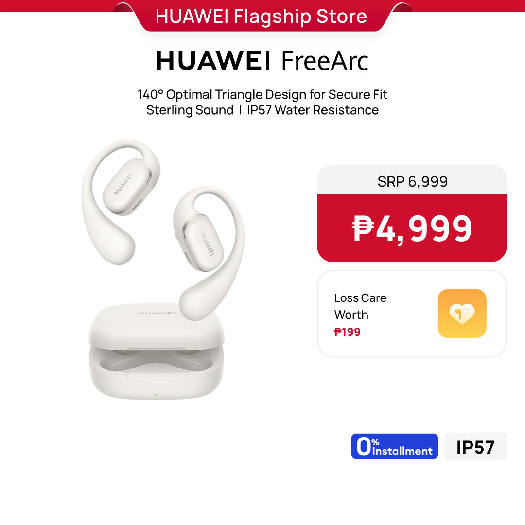 HUAWEI FreeArc Wireless Earbuds / 140° Optimal Triangle Design for Secure Fit / Sterling Sound / IP57 Water Resistance - Image 3