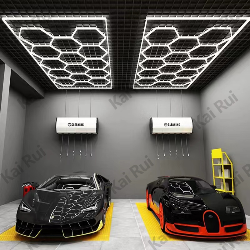 Garage Light Hexagon Lights Lamp 220V LED Tube Honeycomb Ceiling Lighting For Auto Car Body Repair LED Workshop