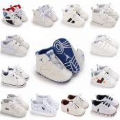 White Baby Walker Shoes - Soft Sole Sneakers for Infants