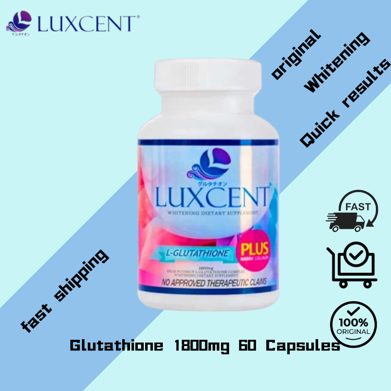 l glutathione 1800mg LUXCENT L-GLUTATHIONE PLUS MARINE COLLAGEN 1800mg | 60 Capsules | Potent  Glutathione & Collagen Formula with Alpha-Lipoic Acid, Vitamin C, NAC,  CoQ10 | Supports Skin Health, Detoxification & Immune System main image 0