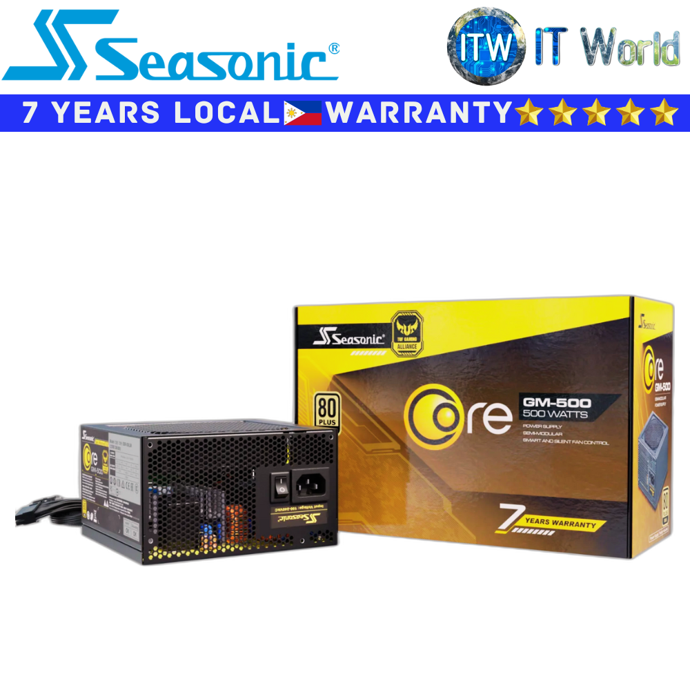 Itw | Seasonic Psu 500W Power Supply Unit Core GM-500 80+ Gold Atx 12V Semi-Modular