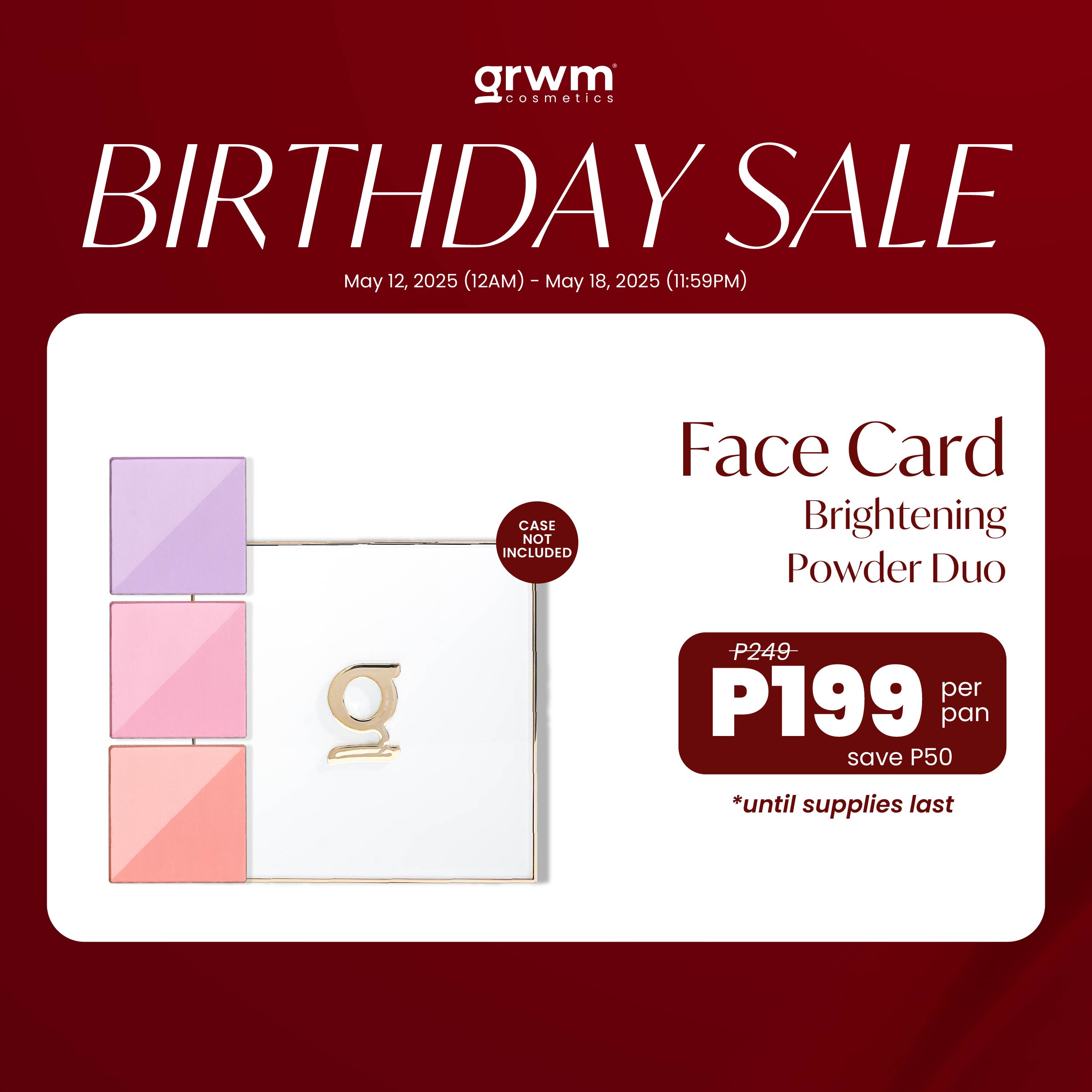 Discount on GRWM Cosmetics  shoes - SKU: GRWM Cosmetics Face Card - Brightening Powder Duo [case not included]