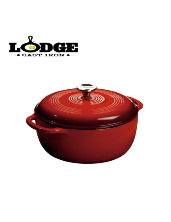 Lodge 6 Quart Enameled Cast Iron Dutch Oven Red