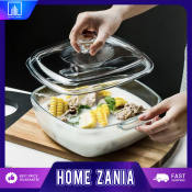 Zania Microwaveable Glass Bakeware with Lid for Food Storage