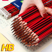 Red/Yellow HB Pencils with Eraser, 30pcs, Professional Art Supplies