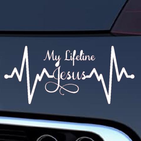 "Lifeline Jesus Graph Sticker Car Decal by Zenababyshop"