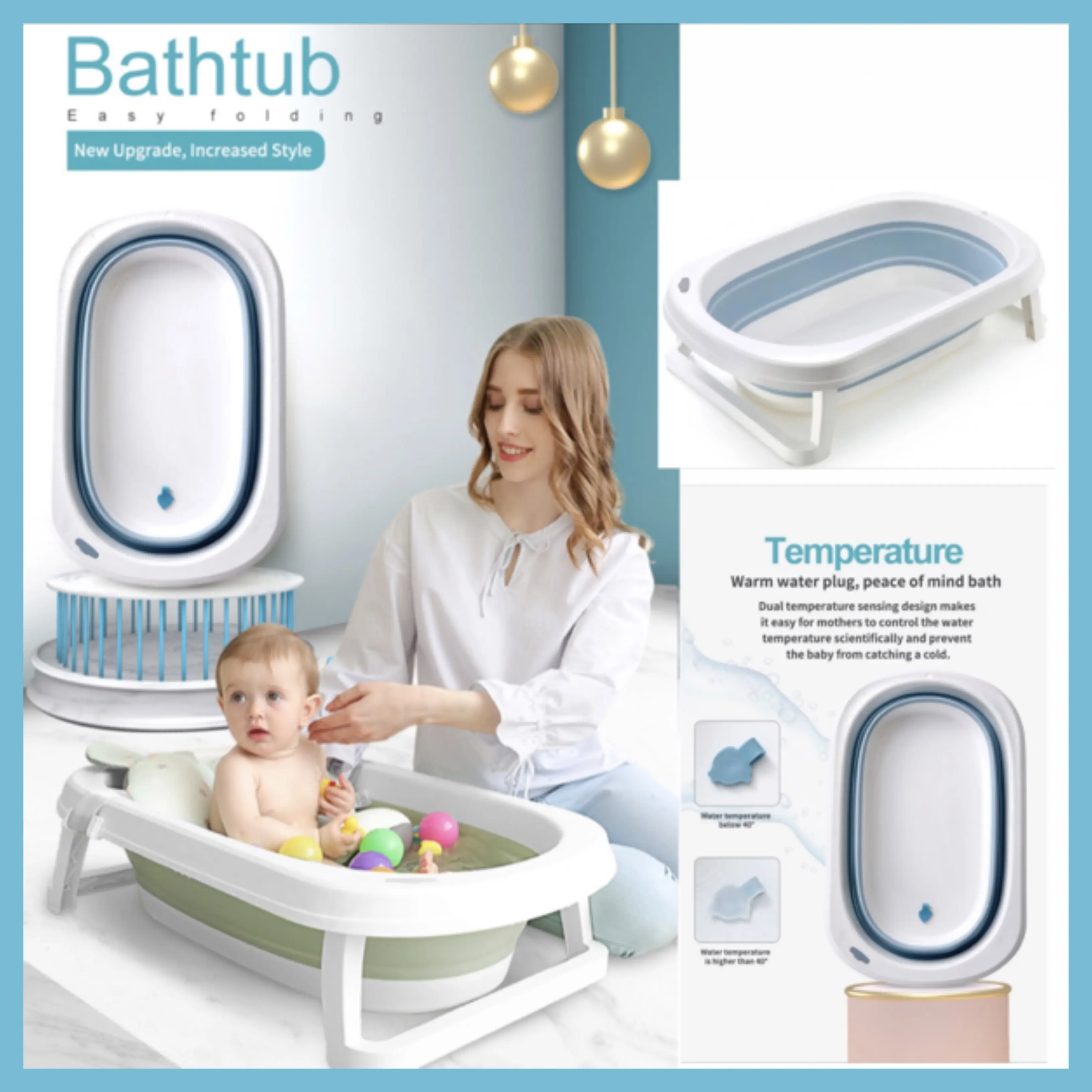 temperature control baby bath tub