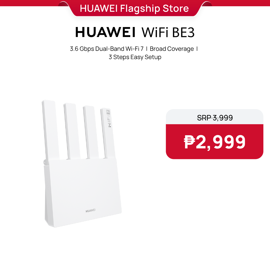 HUAWEI WIFI BE3 Router / 3.6 Gbps Dual-Band Wi-Fi 7 / Broad Coverage / 3 Steps Easy Setup