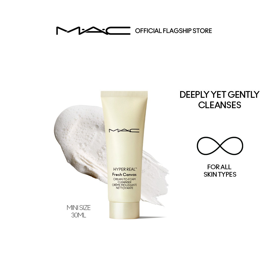 Discount on M·A·C  shoes - SKU: MAC Hyper Real™ Fresh Canvas Cream-To-Foam Cleanser 30ml / gentle cream to foam cleanser removes lon