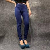 Navy Blue High Waist Pants Skinny Joni Jeans For Women G7702