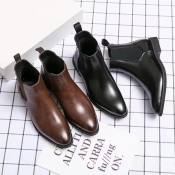 Trendy High-Top Leather Boots for Men - Versatile Business Casual