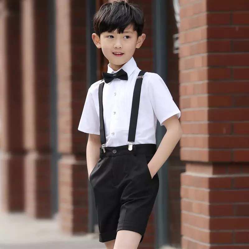 Toporchid Children Belt Bow Tie Set Boys Girls Suspenders Clip-On Y-Back Braces Bow Tie Elastic Kids Adjustable pink