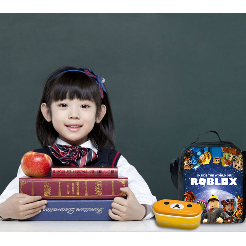 Roblox Lunch Bag Escola Estudantes Lunch Box Bag Lápis Case