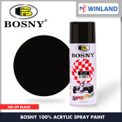 Bosny 100% Acrylic Spray Paint Black No.39 Spraypaint Pylox * Winland *