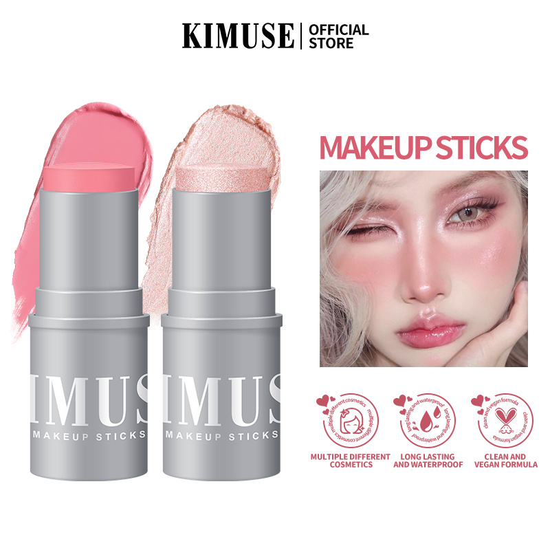 Discount on KIMUSE  shoes - SKU: KIMUSE Makeup Sticks Monochromatic Multi-use Blush & Highlight & Contour Stick Waterproof Non-greasy