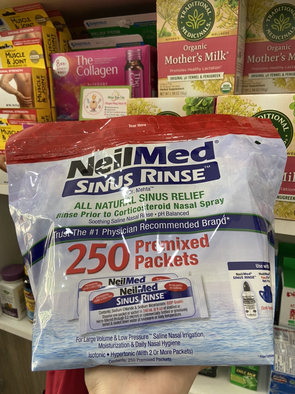 Muối sinh lý rửa mũi Neilmed Sinus Rinse hàng Mỹ