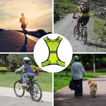 3 LED Lights Cycling Vest Outdoor Sports Running Reflective SafetyVest Gear High Visibility For Exercise Jogging Polyester (Yellow) -intl July 2018 - 2 3 LED Lights Cycling Vest Outdoor Sports Running Reflective SafetyVest Gear High Visibility For Exercise Jogging Polyester (Yellow) -intl - 2