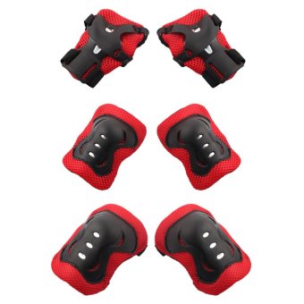 7Pcs / Set Of Children's Protective Equipment Skating Bike Head Knee Elbow Pads (Black) - Intl April 2018 - 3 7Pcs / set of children's protective equipment skating bike head knee elbow pads (Black) - intl - 3