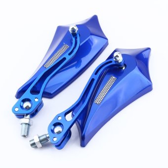 8mm 10mm Universal Motorcycle Motor Scooter Bike Rear View Side Mirrors(Blue) June 2018 - 4 8mm 10mm Universal Motorcycle Motor Scooter Bike Rear View Side Mirrors(Blue) - 4
