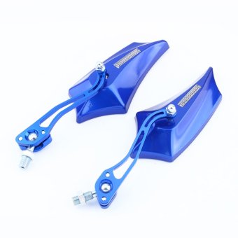 8mm 10mm Universal Motorcycle Motor Scooter Bike Rear View Side Mirrors(Blue) June 2018 - 2 8mm 10mm Universal Motorcycle Motor Scooter Bike Rear View Side Mirrors(Blue) - 2
