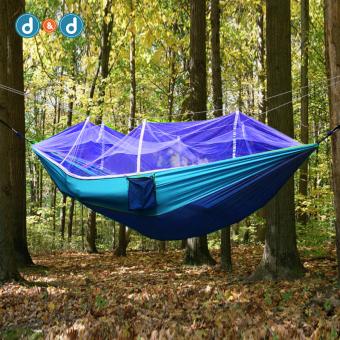 D&D SYY002 Double-person Hammock Hanging Bed Portable HighStrength Fabric Hammock With Mosquito Net For Outdoor CampingTravel(Blue) June 2018 - 2 D&D SYY002 Double-person Hammock Hanging Bed Portable HighStrength Fabric Hammock With Mosquito Net For Outdoor CampingTravel(Blue) - 2