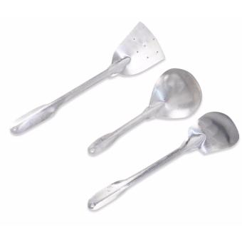 Silver Aluminum Cookware Utensils Set ( Rice Spoon, Turner &Laddle) 398578 W27 May 2018 - 2 Silver aluminum cookware utensils set ( Rice spoon, Turner &Laddle) 398578 W27 - 2