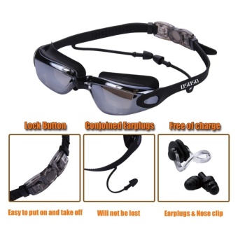 Swim Goggles + Swim Cap + Case + Nose Clip + Ear Plugs,Clear Swimming Goggles Coated Lens No Leaking Anti Fog UV Protection For Adult Men Women Youth Kids Child,Black - Intl June 2018 - 3 Swim Goggles + Swim Cap + Case + Nose Clip + Ear Plugs,Clear Swimming Goggles Coated Lens No Leaking Anti Fog UV Protection for Adult Men Women Youth Kids Child,Black - intl - 3