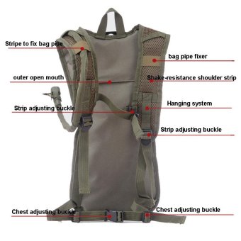 Outdoor Sport Molle Nylon 25L Vest Hydration Backpack Camel Water Bladder Bag 