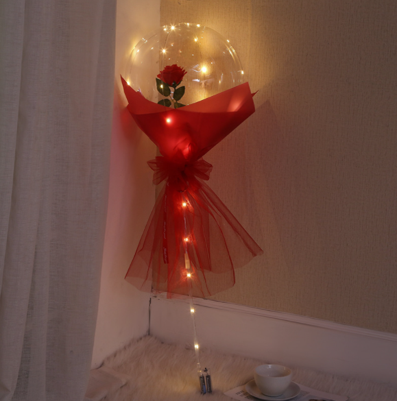 Led Light Rose Balloons Birthday Valentine's Day Gift Mother's Day