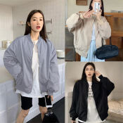 ONLY-1 American vintage baseball clothes coat women's loose show thin trendy bomber jacket top tide