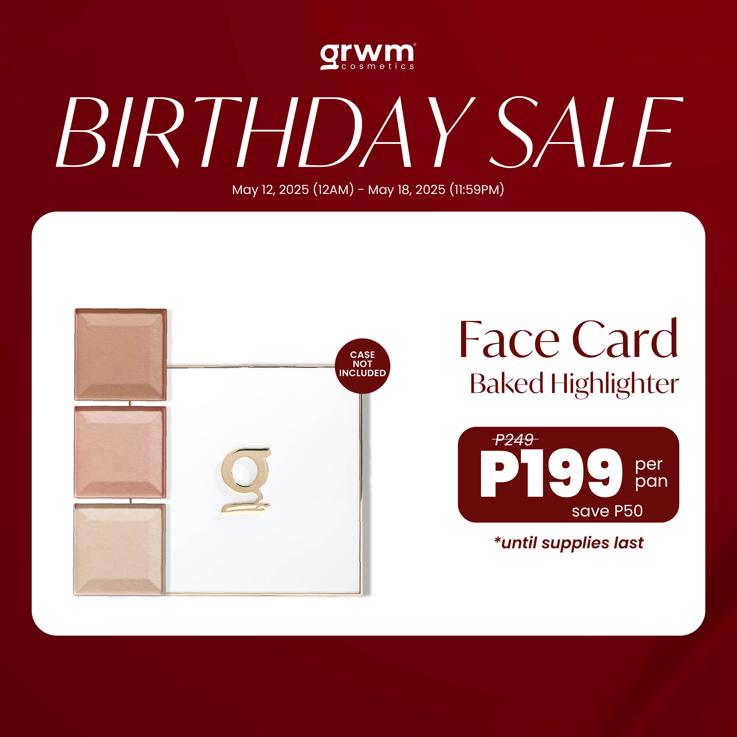 Discount on GRWM Cosmetics  shoes - SKU: GRWM Cosmetics Face Card - Baked Highlighter [case not included]