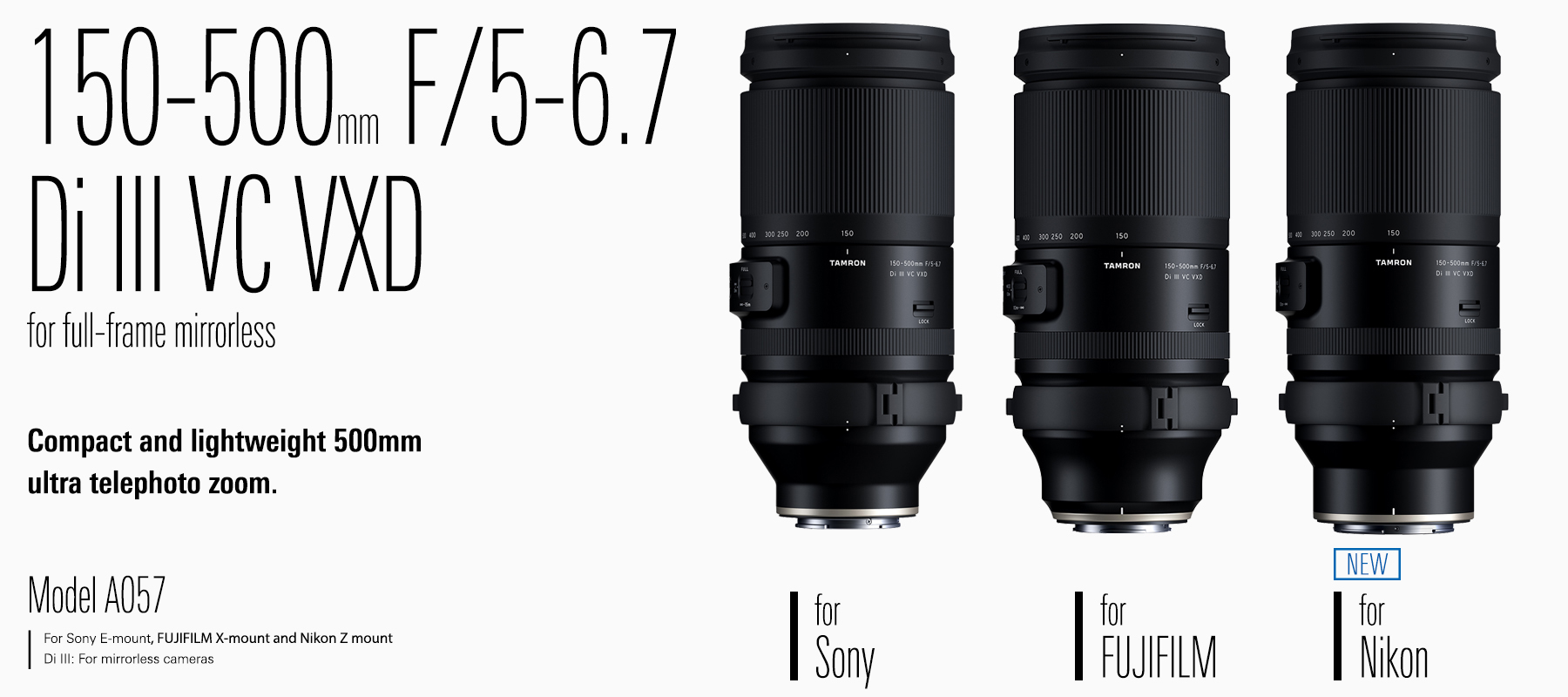 Tamron A057 150-500mm f/5-6.7 Di III VXD Full Frame Camera Lens 