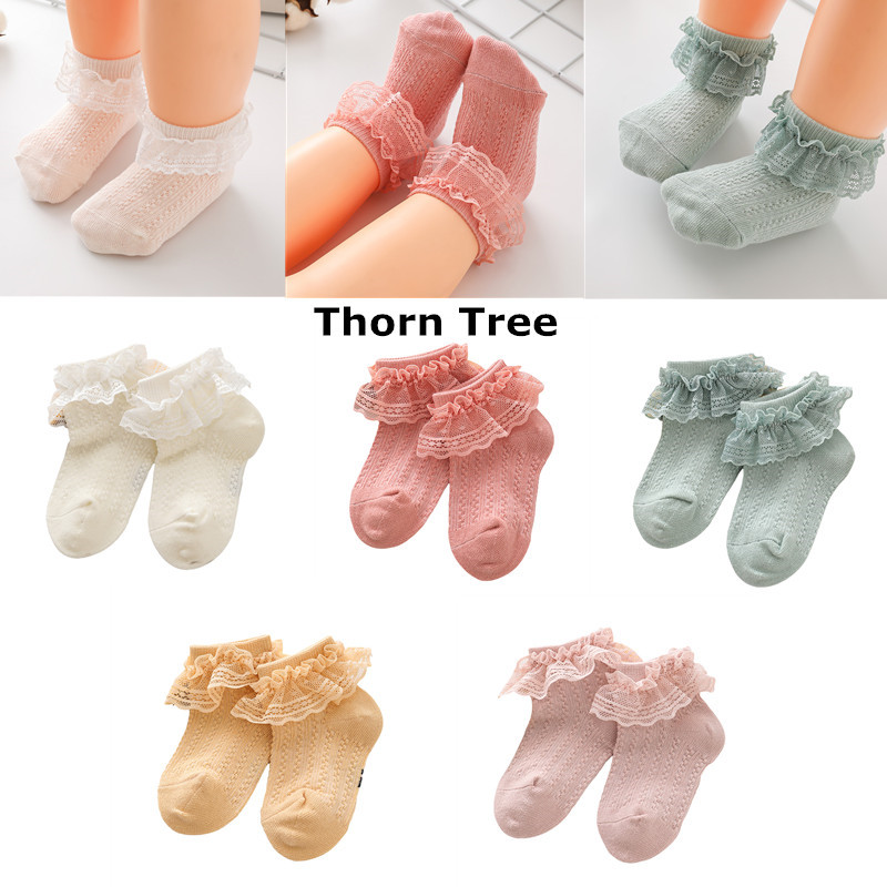 Thorn Tree Newborn Kids Girls Socks Cute Lace Trim Baby Princess Dress