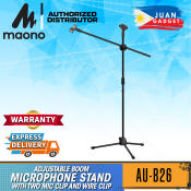 Maono Tripod Boom Mic Stand with Cable Holder